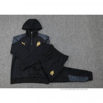 Chandal de Sudadera del Olympique Marsella 2023-2024 Negro y Gris
