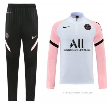 Chandal de Sudadera del Paris Saint-Germain 2021-2022 Blanco Chandal de Sudadera del Paris Saint-Germain 2021-2022 Blanco