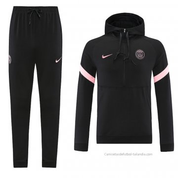 Chandal de Sudadera del Paris Saint-Germain 2021-2022 Negro y Rosa Chandal de Sudadera del Paris Saint-Germain 2021-2022 Negro y Rosa