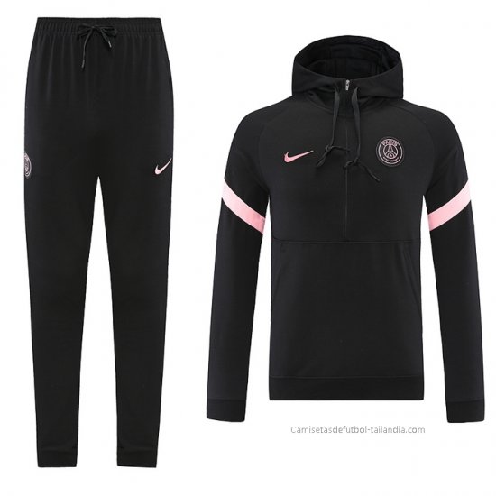 Chandal de Sudadera del Paris Saint-Germain 2021-2022 Negro y Rosa - Haga un click en la imagen para cerrar