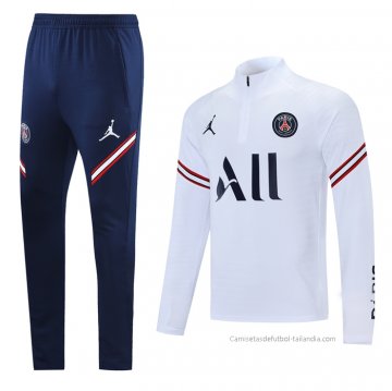 Chandal de Sudadera del Paris Saint-Germain Jordan 2021-2022 Blanco