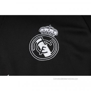 Chandal de Sudadera del Real Madrid 2023-2024 Negro y Blanco