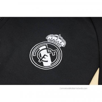 Chandal de Sudadera del Real Madrid 2023-2024 Negro y Blanco