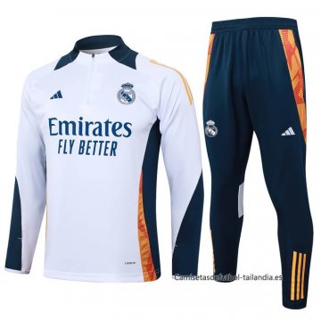 Chandal de Sudadera del Real Madrid Nino 2024-2025 Blanco Chandal de Sudadera del Real Madrid Nino 2024-2025 Blanco