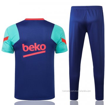Chandal del Barcelona Manga Corta 2021 Azul