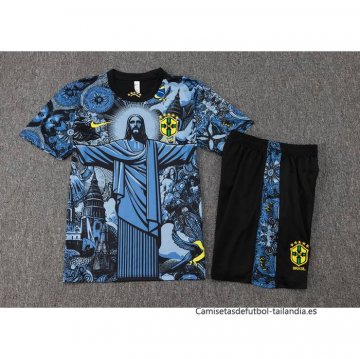 Chandal del Brasil Jesus Manga Corta 2024-2025 Azul - Pantalon Corto