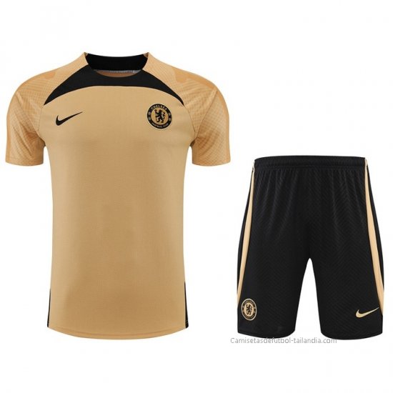 Chandal del Chelsea Manga Corta 2022-2023 Oro - Pantalon Corto - Haga un click en la imagen para cerrar