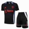 Chandal del Manchester United Manga Corta 2024-2025 Negro - Pantalon Corto