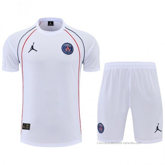 Chandal del Paris Saint-Germain Jordan Manga Corta 2022-2023 Blanco - Pantalon Corto - Haga un click en la imagen para cerrar
