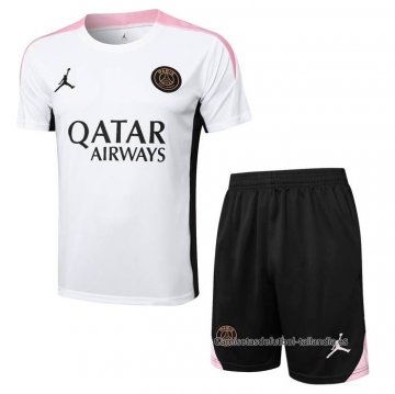 Chandal del Paris Saint-Germain Jordan Manga Corta 2024-2025 Blanco - Pantalon Corto Chandal del Paris Saint-Germain Jordan Manga Corta 2024-2025 Blanco - Pantalon Corto