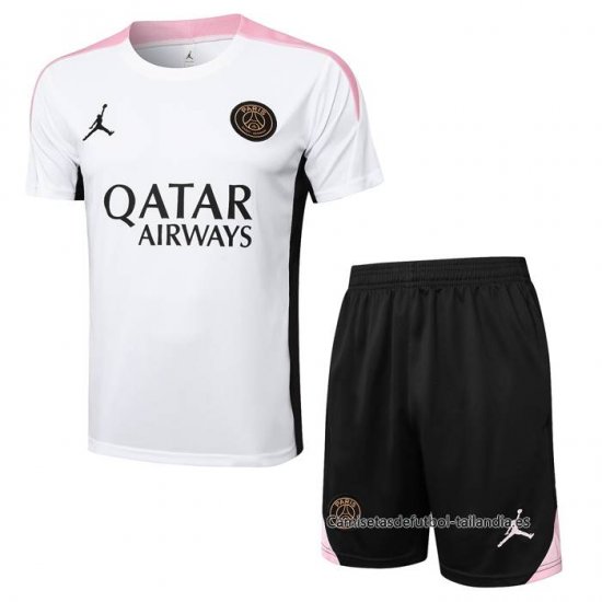 Chandal del Paris Saint-Germain Jordan Manga Corta 2024-2025 Blanco - Pantalon Corto - Haga un click en la imagen para cerrar