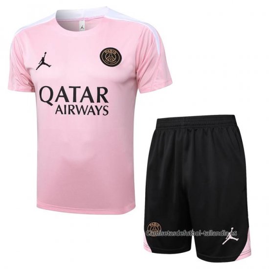 Chandal del Paris Saint-Germain Jordan Manga Corta 2024-2025 Rosa - Pantalon Corto - Haga un click en la imagen para cerrar