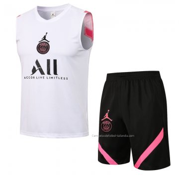 Chandal del Paris Saint-Germain Sin Mangas 2021-2022 Blanco Chandal del Paris Saint-Germain Sin Mangas 2021-2022 Blanco