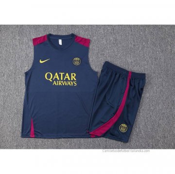 Chandal del Paris Saint-Germain Sin Mangas 2023-2024 Azul