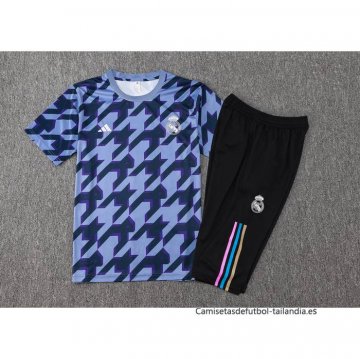 Chandal del Real Madrid Manga Corta 2024-2025 Negro y Gris - Pantalon Corto