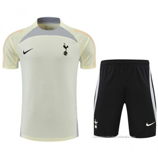 Chandal del Tottenham Hotspur Manga Corta 2022-2023 Beige - Pantalon Corto - Haga un click en la imagen para cerrar