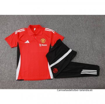 Conjunto Polo del Manchester United 2024-2025 Rojo