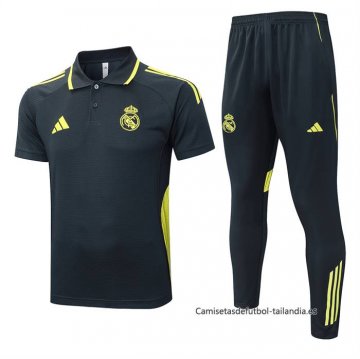 Conjunto Polo del Real Madrid 2025-2026 Gris Oscuro Conjunto Polo del Real Madrid 2025-2026 Gris Oscuro