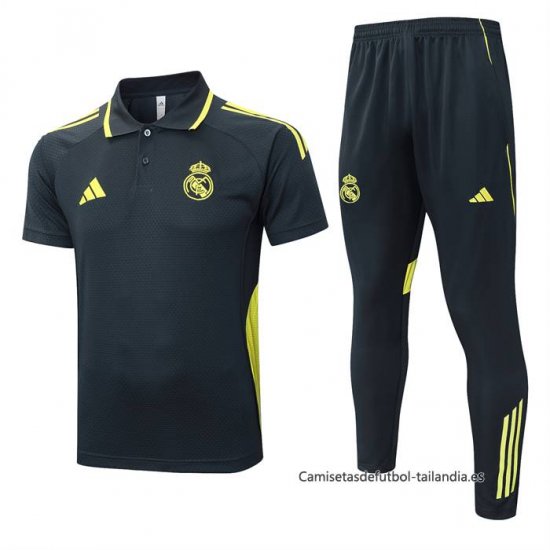 Conjunto Polo del Real Madrid 2025-2026 Gris Oscuro - Haga un click en la imagen para cerrar