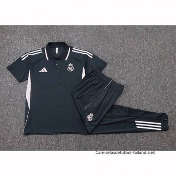 Conjunto Polo del Real Madrid 2025-2026 Gris Rosa