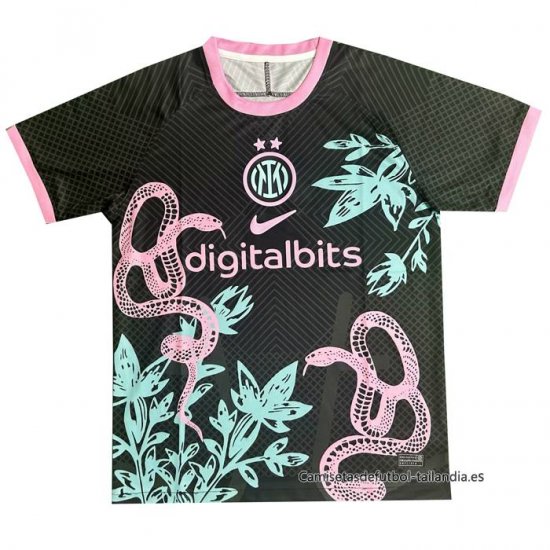 Tailandia Camiseta Inter Milan Dragon 2024-2025 Negro - Haga un click en la imagen para cerrar