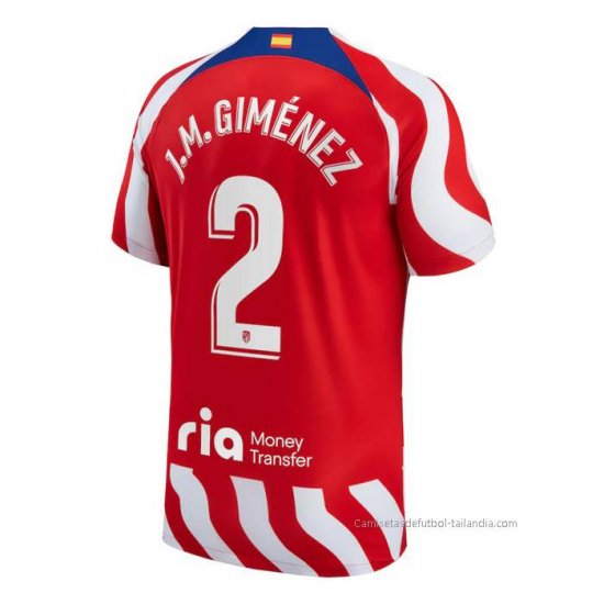 1ª Camiseta Atletico Madrid Jugador J.M.Gimenez 2022-2023 - Haga un click en la imagen para cerrar