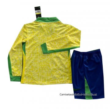 1ª Camiseta Brasil Manga Larga Nino 2024