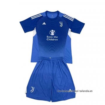Camiseta Juventus Portero Nino 2025-2026 Azul Camiseta Juventus Portero Nino 2025-2026 Azul