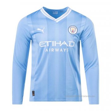 1ª Camiseta Manchester City Manga Larga 2023-2024 1ª Camiseta Manchester City Manga Larga 2023-2024