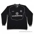 Camiseta Manchester United Portero Manga Larga Retro 2000-2002 Negro