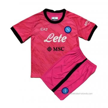 Camiseta Napoli Portero Nino 2022-2023 Rosa Camiseta Napoli Portero Nino 2022-2023 Rosa
