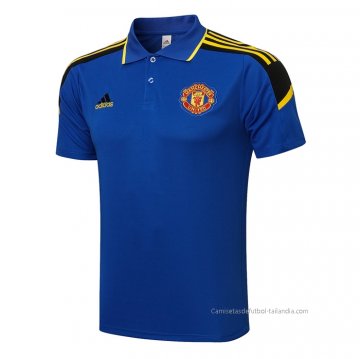 Camiseta Polo del Manchester United 2021-2022 Azul Camiseta Polo del Manchester United 2021-2022 Azul