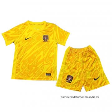 Camiseta Portugal Portero Nino 2024 Amarillo