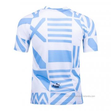 Camiseta Pre Partido del Manchester City 2022 Azul y Blanco