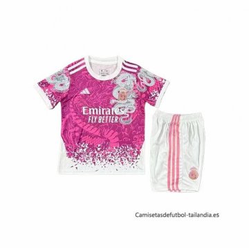 Camiseta Real Madrid Dragon Nino 2025-2026 Rosa Camiseta Real Madrid Dragon Nino 2025-2026 Rosa