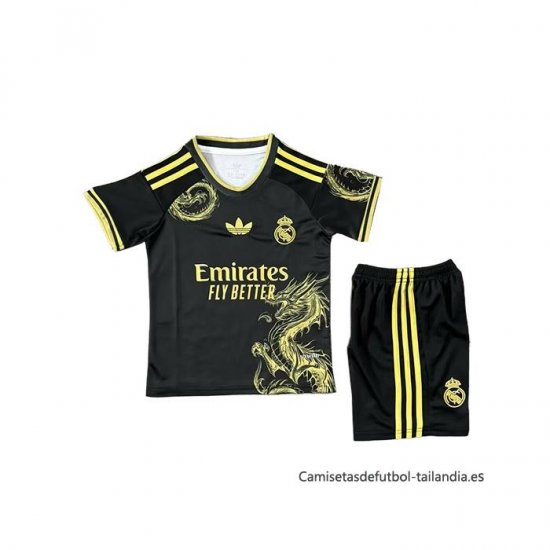 Camiseta Real Madrid Dragon Nino 2025 Negro - Haga un click en la imagen para cerrar