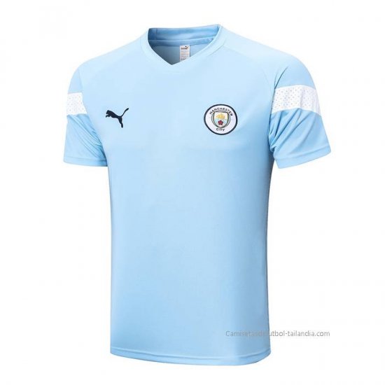 Camiseta de Entrenamiento Manchester City 2022-2023 Azul - Haga un click en la imagen para cerrar