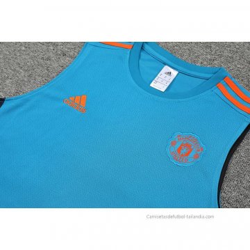 Camiseta de Entrenamiento Manchester United Sin Mangas 2022-2023 Azul