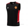 Camiseta de Entrenamiento Manchester United Sin Mangas 2022-2023 Negro