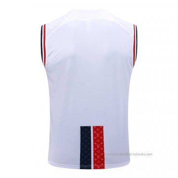 Camiseta de Entrenamiento Paris Saint-Germain Jordan Sin Mangas 2023-2024 Blanco