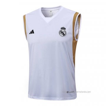 Camiseta de Entrenamiento Real Madrid Sin Mangas 2023-2024 Blanco Camiseta de Entrenamiento Real Madrid Sin Mangas 2023-2024 Blanco