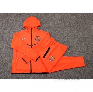 Chandal con Capucha del Barcelona 2022-2023 Naranja