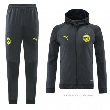 Chandal con Capucha del Borussia Dortmund 2021-2022 Gris Chandal con Capucha del Borussia Dortmund 2021-2022 Gris