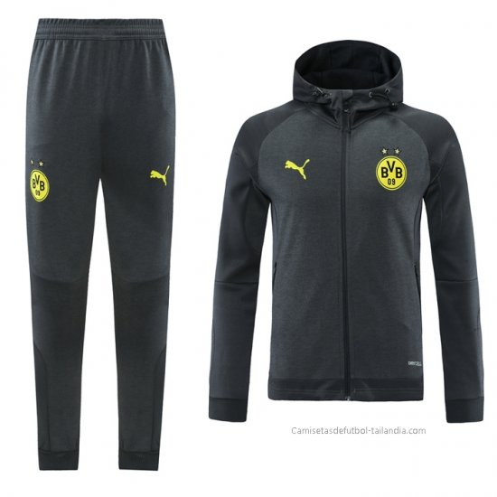 Chandal con Capucha del Borussia Dortmund 2021-2022 Gris - Haga un click en la imagen para cerrar