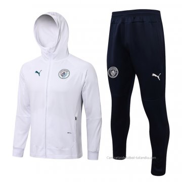 Chandal con Capucha del Manchester City 2021-2022 Blanco Chandal con Capucha del Manchester City 2021-2022 Blanco