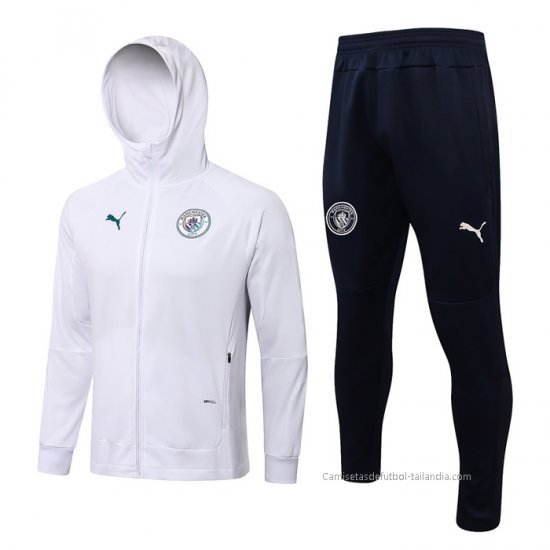 Chandal con Capucha del Manchester City 2021-2022 Blanco - Haga un click en la imagen para cerrar