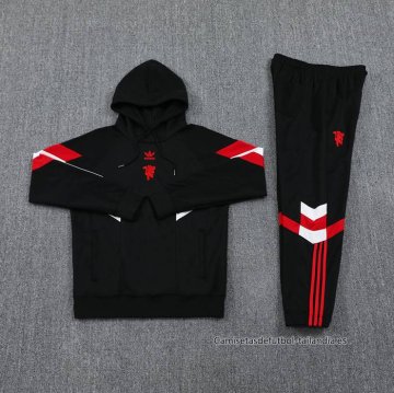 Chandal con Capucha del Manchester United 2024 Negro