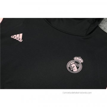 Chandal con Capucha del Real Madrid 2023 Negro y Rosa