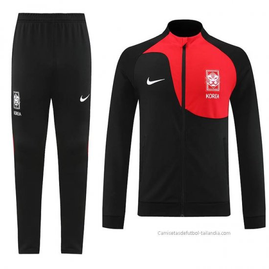 Chandal de Chaqueta del Corea del Sur 2022-2023 Negro y Rojo - Haga un click en la imagen para cerrar