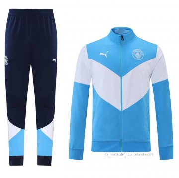 Chandal de Chaqueta del Manchester City 2021-2022 Azul Chandal de Chaqueta del Manchester City 2021-2022 Azul